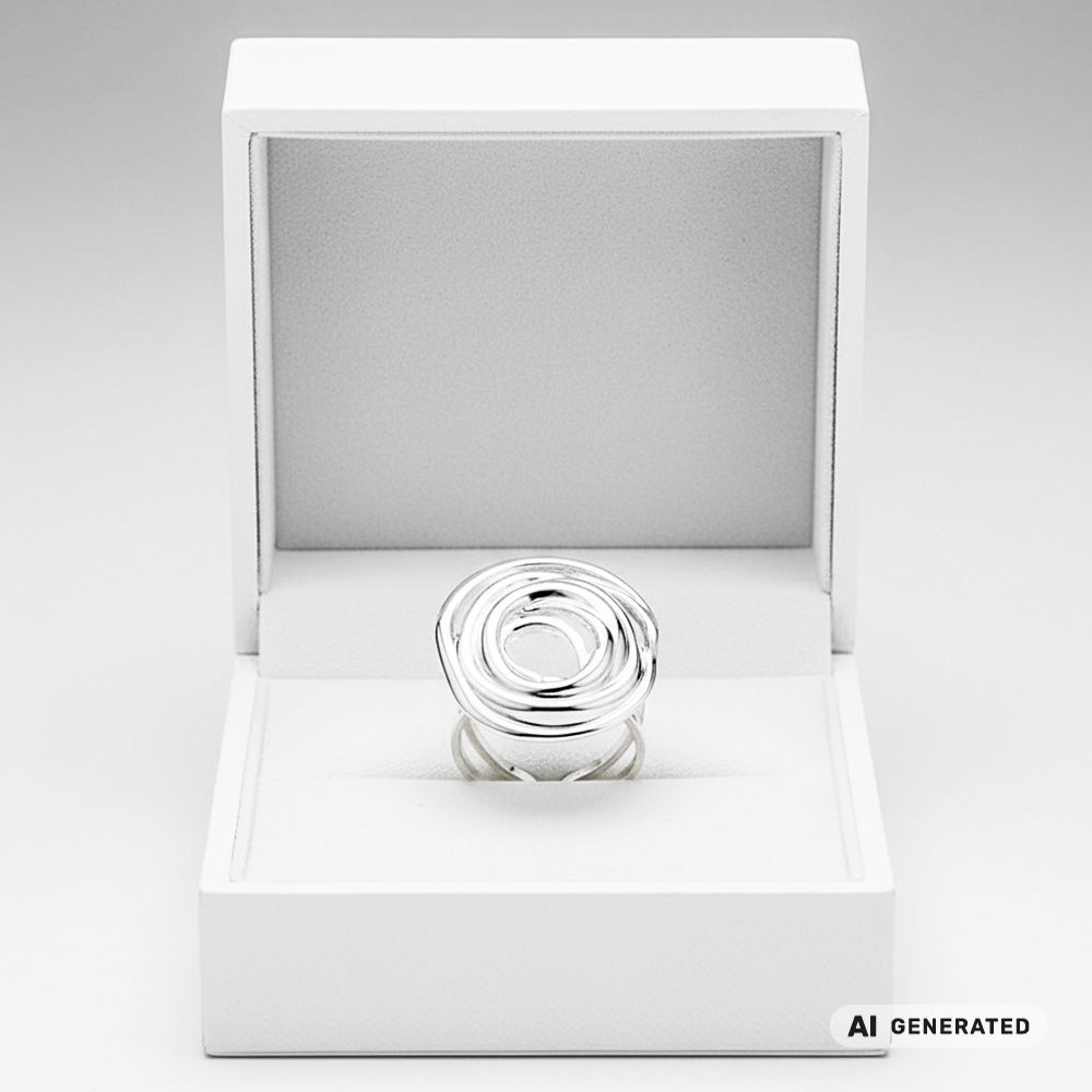 Edelstahl-Ring Steel Swirl - KI-generiert