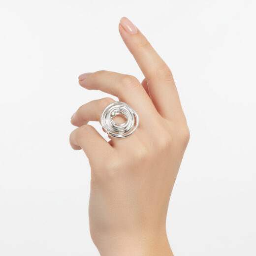 Edelstahl-Ring Steel Swirl