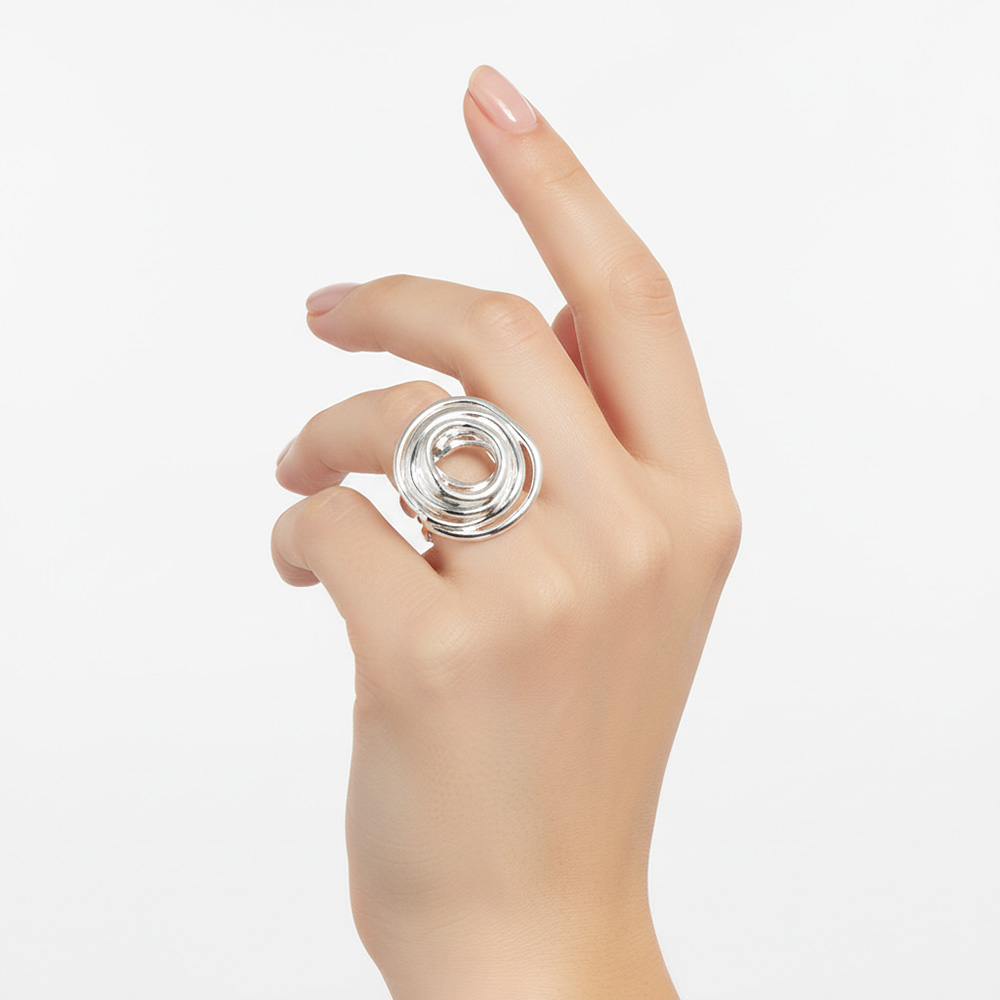 Edelstahl-Ring Steel Swirl