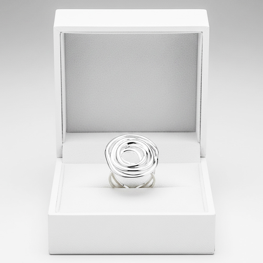 Edelstahl-Ring Steel Swirl