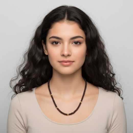 Naturstein-Kette Brauner Achat gold