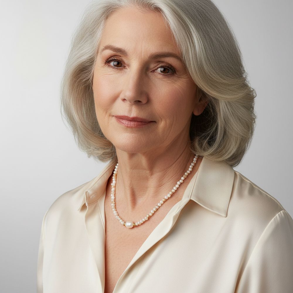 Naturstein-Kette Muschelperlen gold