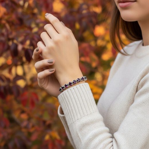 Kristall-Armband Amethyst silber