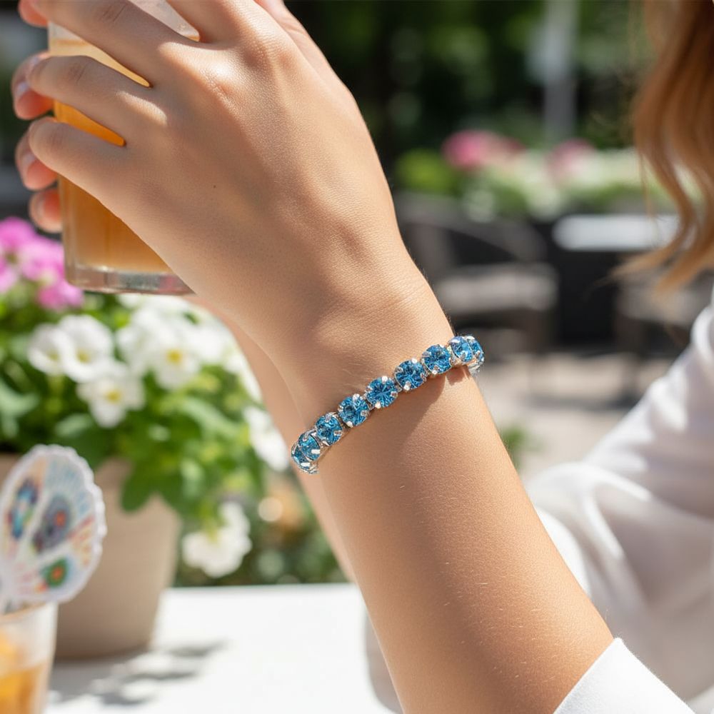 Kristall-Armband Aquamarin silber