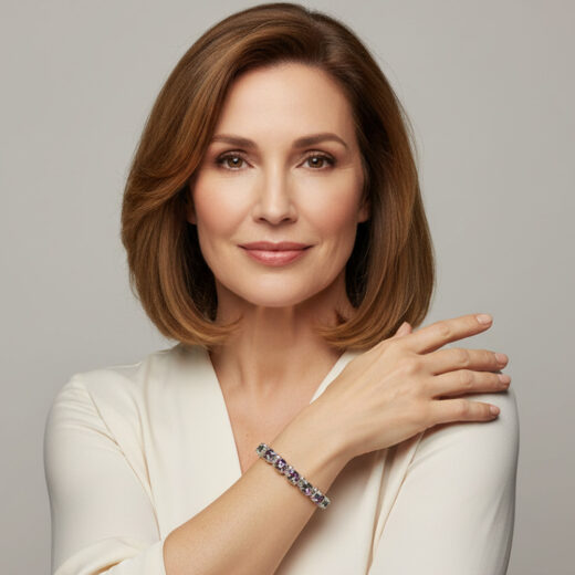 Kristall-Armband Blumenzauber silber