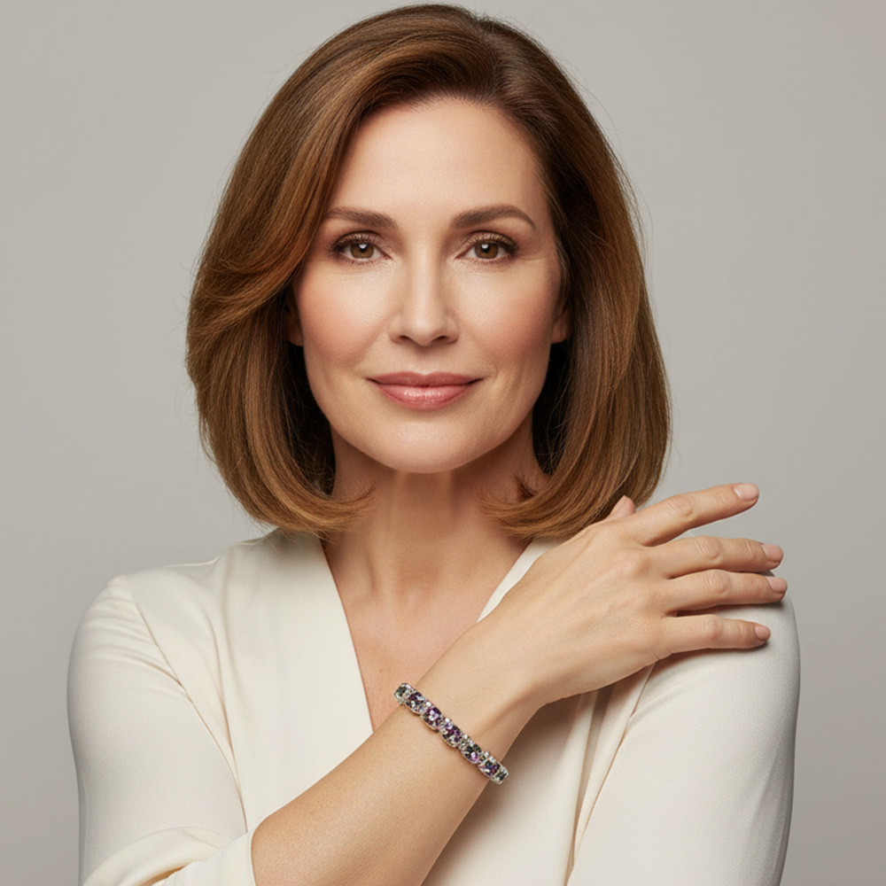 Kristall-Armband Blumenzauber silber