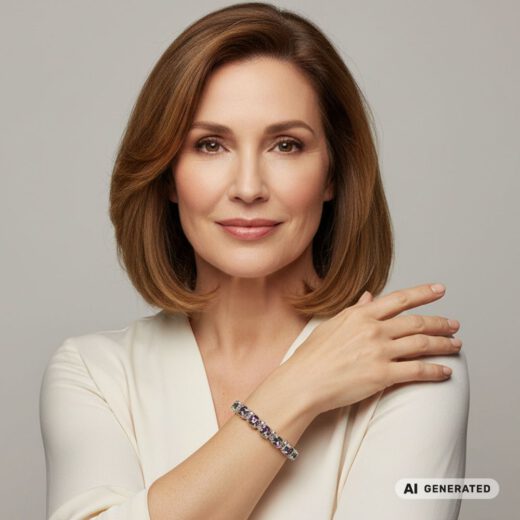 Kristall-Armband Blumenzauber silber - KI-generiert