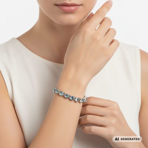 Kristall-Armband Himmelszauber silber - KI-generiert