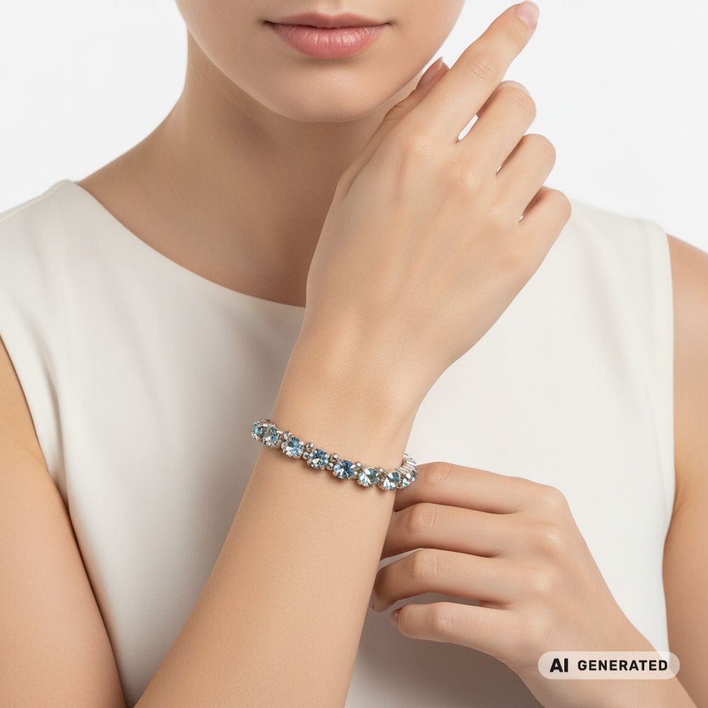 Kristall-Armband Himmelszauber silber - KI-generiert