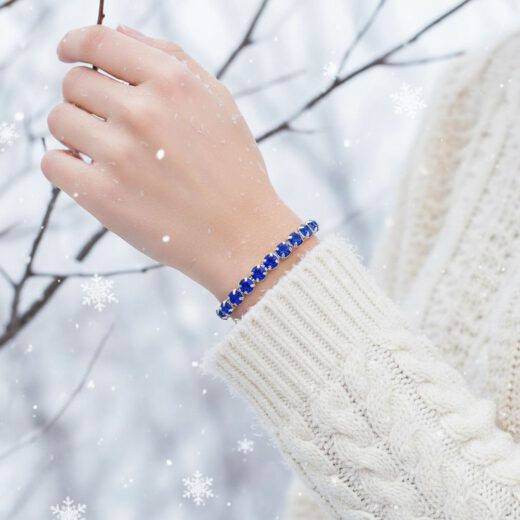 Kristall-Armband Saphier silber