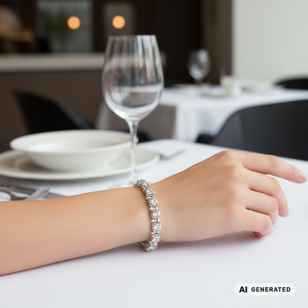 Kristall-Armband Sonnenzauber silber - KI-generiert