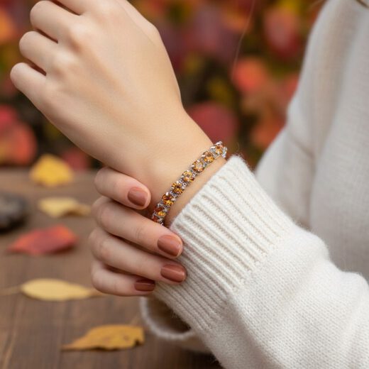 Kristall-Armband Topas silber