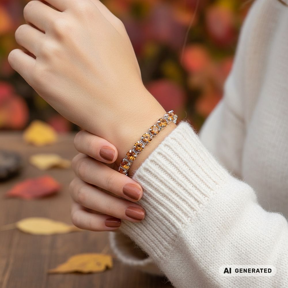 Kristall-Armband Topas silber - KI-generiert