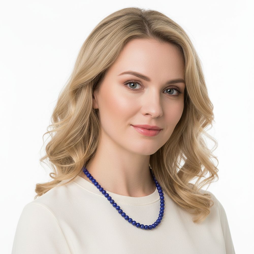 Naturstein-Kette Lapislazuli silber