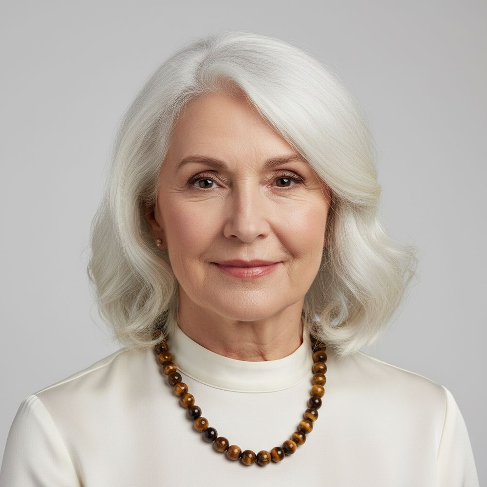 Naturstein-Kette Tigerauge silber