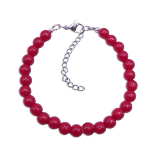 Naturstein-Armband Rote Koralle 6mm