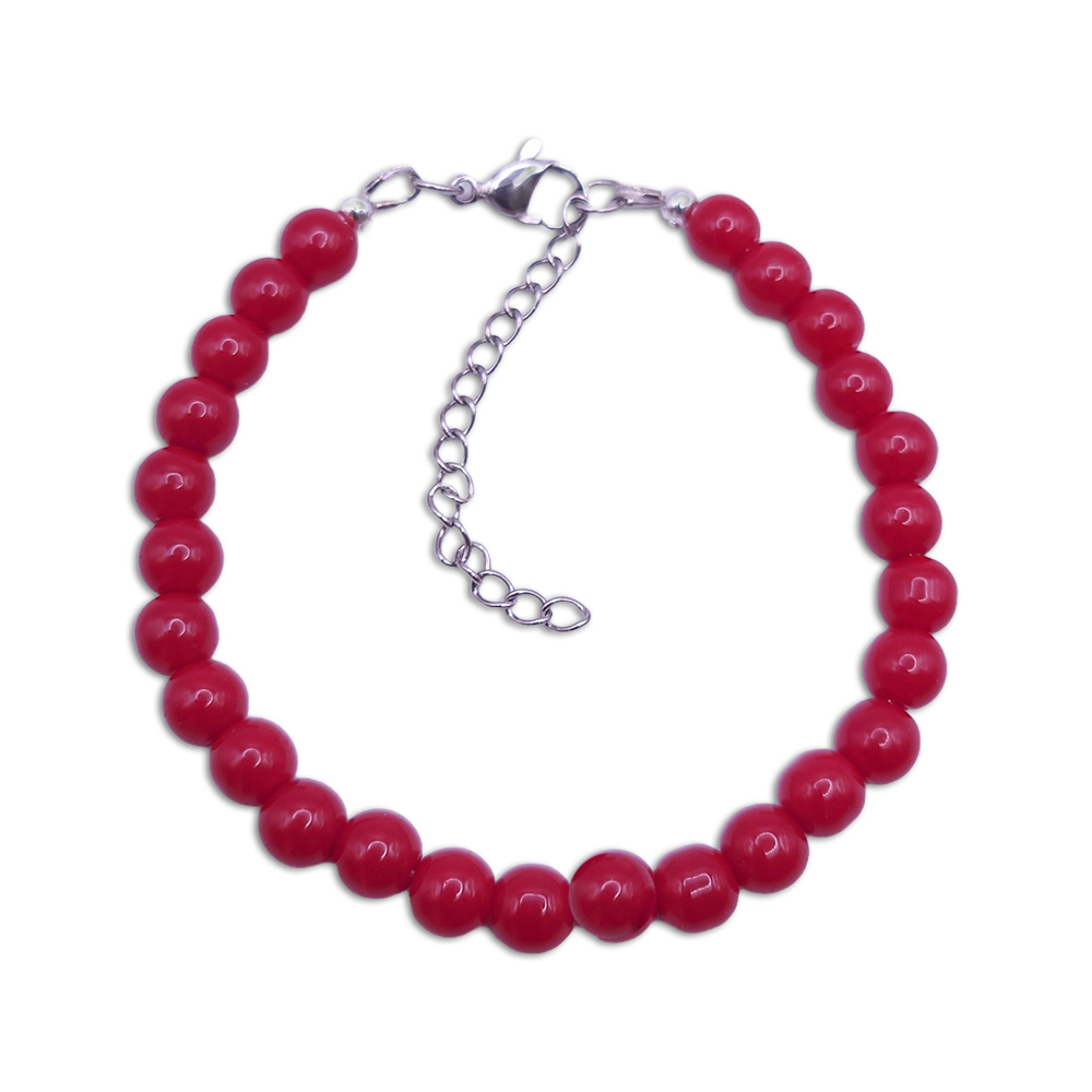 Naturstein-Armband Rote Koralle 6mm