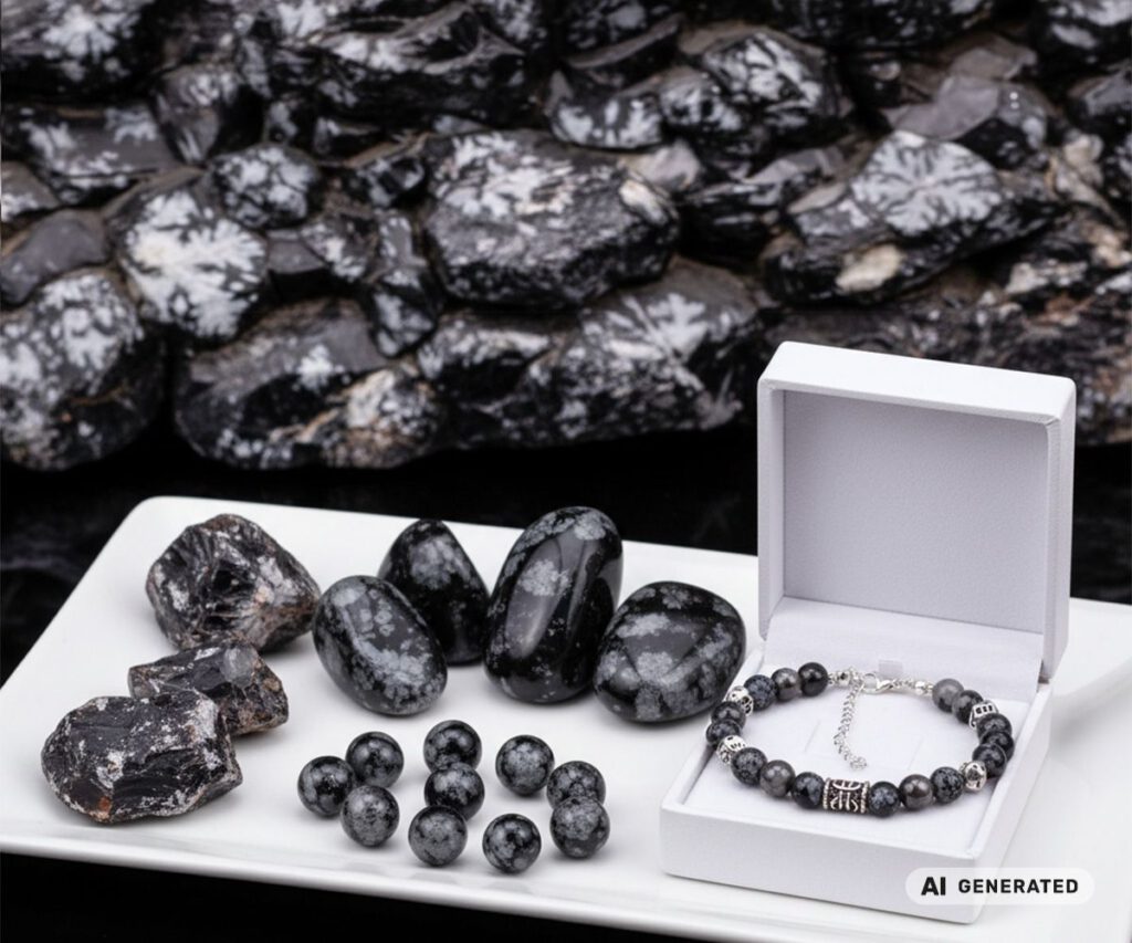 Schneeflocken-Obsidian - KI-generiertes Bild