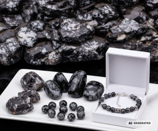Schneeflocken-Obsidian - KI-generiertes Bild