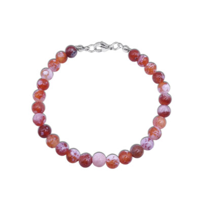 Natur-Edelstein-Armband „Feuer-Achat“ 6mm