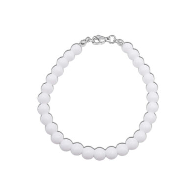 Natur-Edelstein-Armband „Weißer Achat“ 6mm