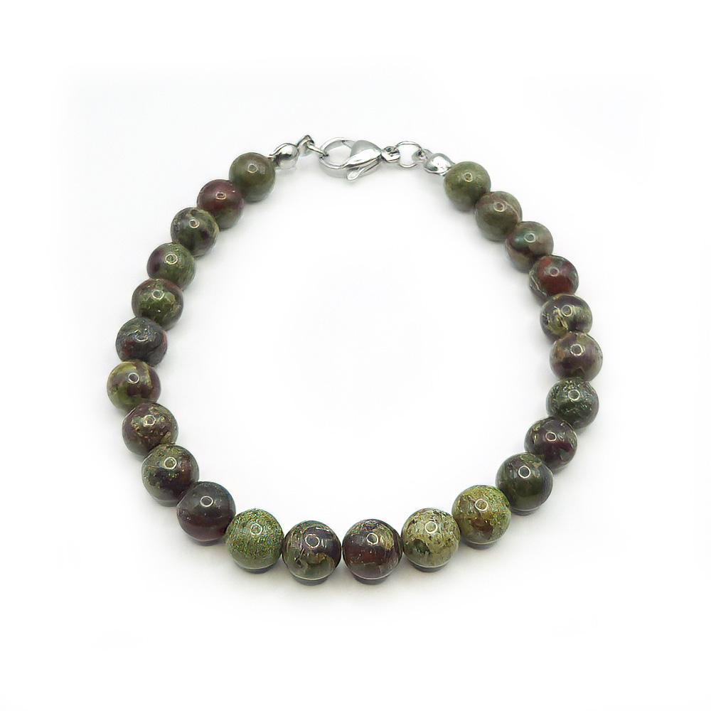 Natur-Edelstein-Armband "Drachenblut-Jaspis (Heliotrop)" 6mm
