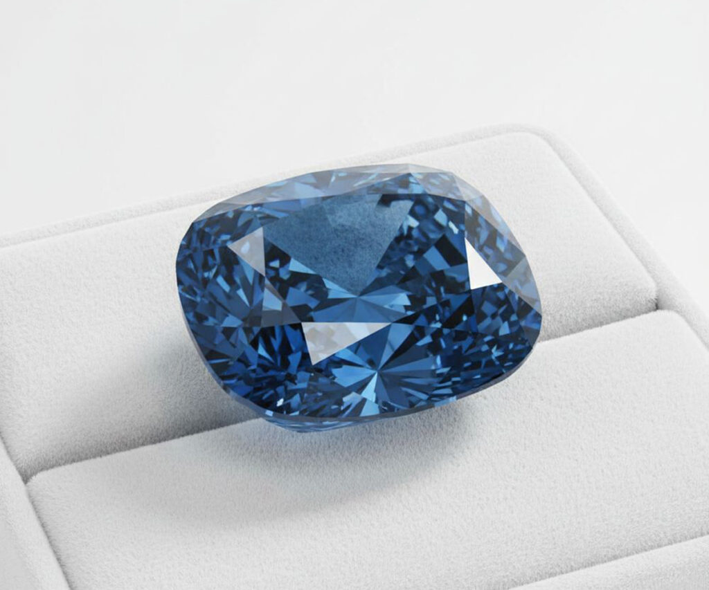 Blue-Moon-Diamant - KI-generierte künstlerische Interpretation dieses Edelsteins