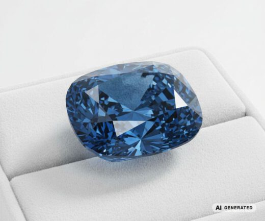Blue-Moon-Diamant - KI-generierte künstlerische Interpretation dieses Edelsteins