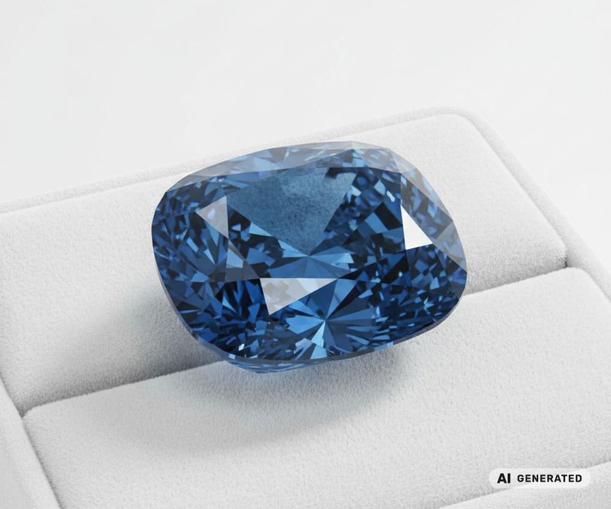 Blue-Moon-Diamant - KI-generierte künstlerische Interpretation dieses Edelsteins