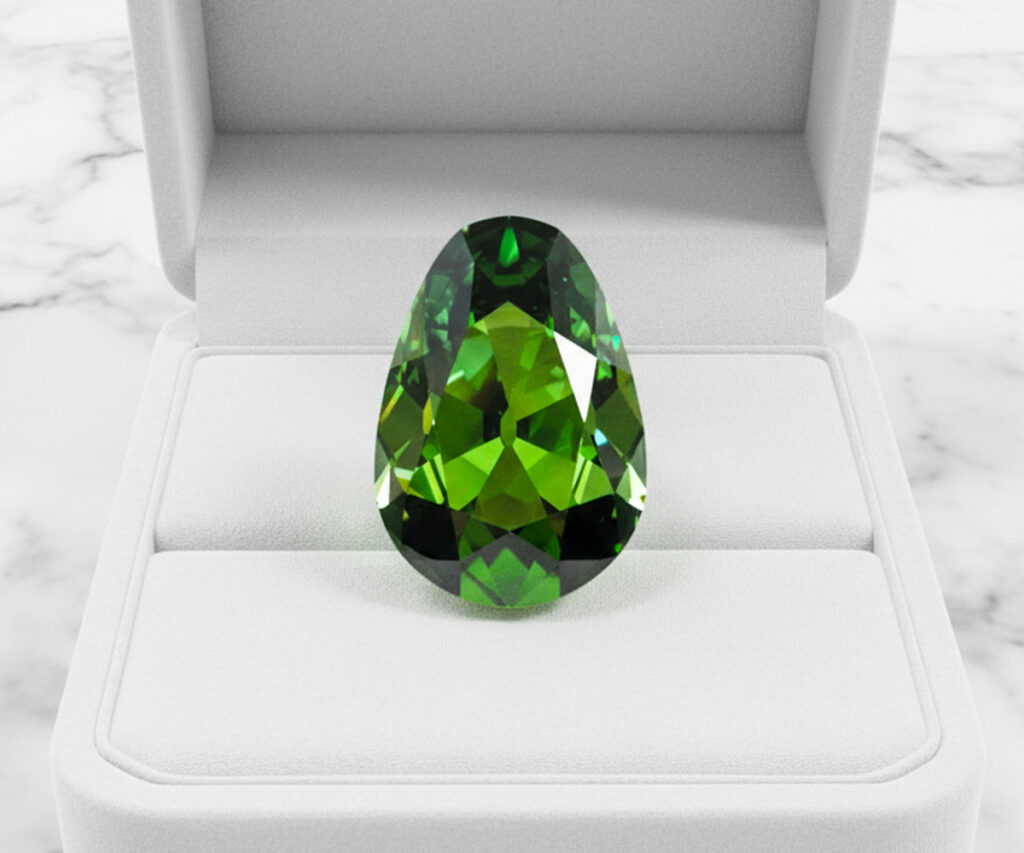 Dresdner Grüner Diamant - KI-generierte künstlerische Interpretation dieses Edelsteins