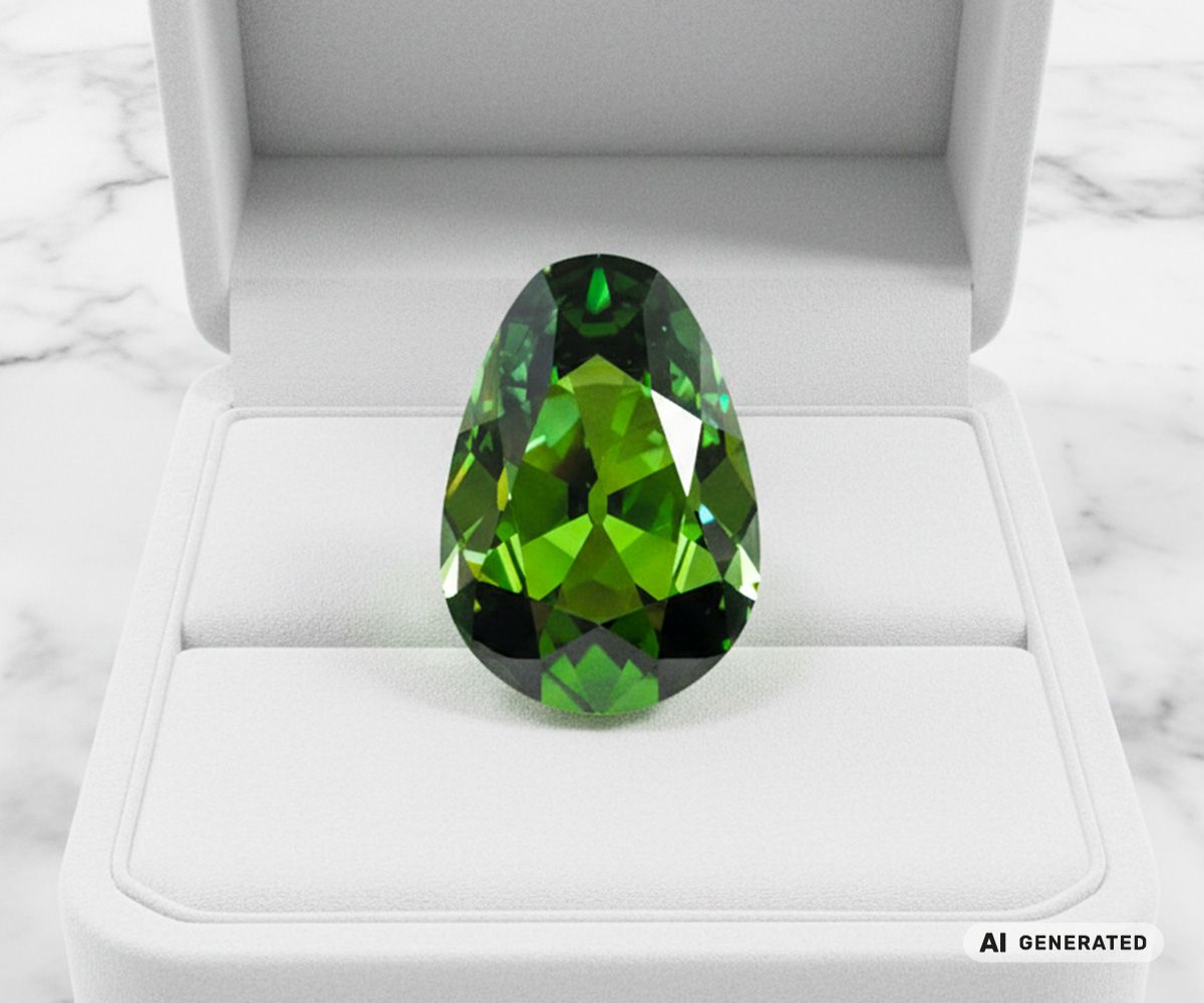 Dresdner Grüner Diamant - KI-generierte künstlerische Interpretation dieses Edelsteins