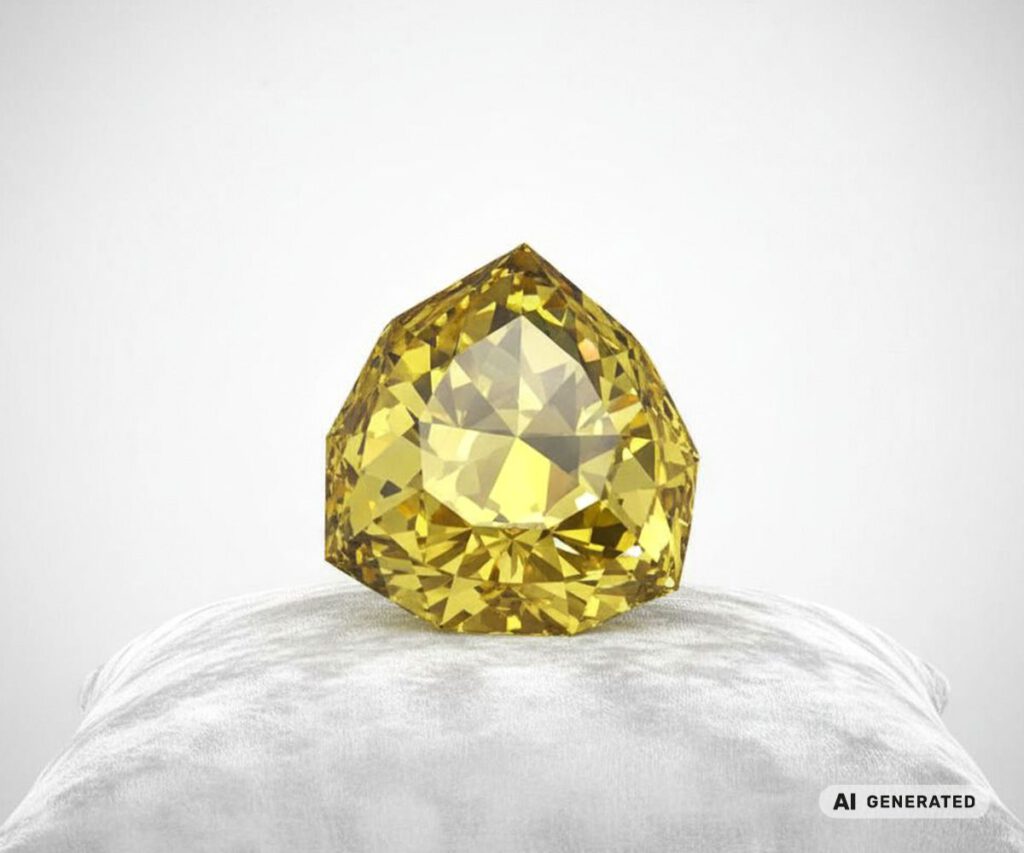Florentine-Diamant - KI-generierte künstlerische Interpretation dieses Edelsteins