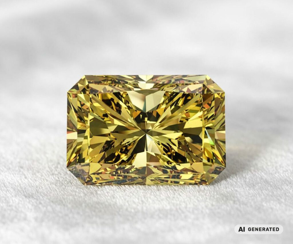 Golden Eye Diamant - KI-generierte künstlerische Interpretation dieses Edelsteins