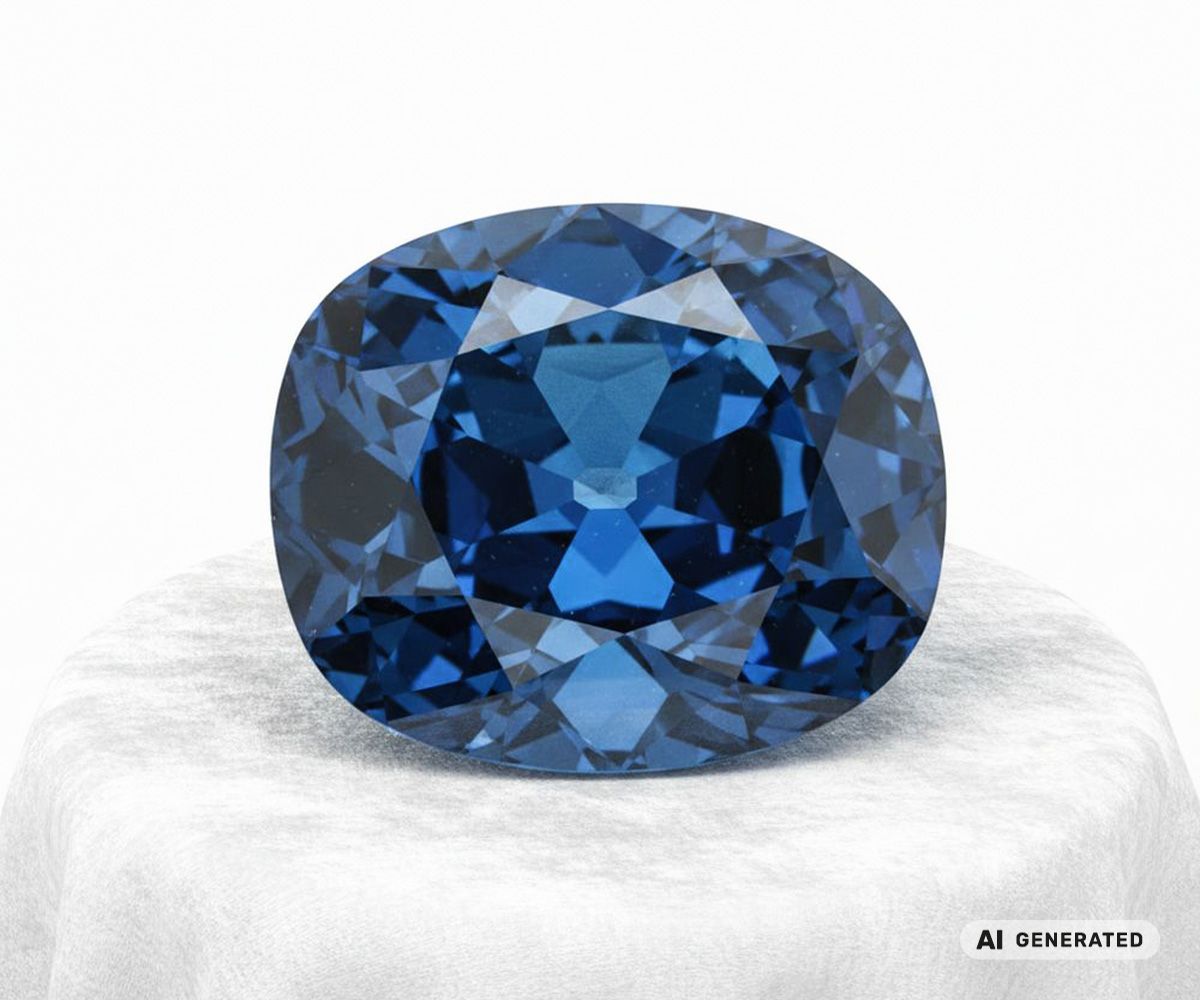 Hope-Diamant - KI-generierte künstlerische Interpretation dieses Edelsteins