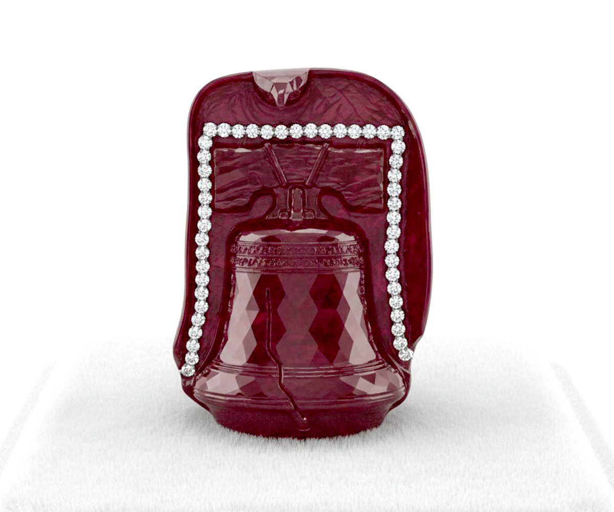 Liberty Bell Rubin - KI-generierte künstlerische Interpretation dieses Edelsteins