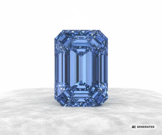 Oppenheimer Blue Diamant - KI-generierte künstlerische Interpretation dieses Edelsteins