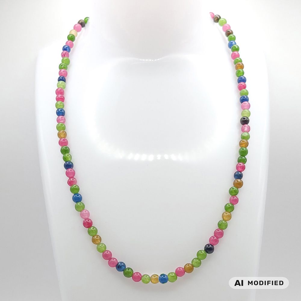 Natur-Edelstein-Kette "Turmalin" 4mm silber